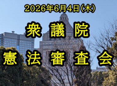 【国会中継】衆議院 憲法審査会（2026/06/04）