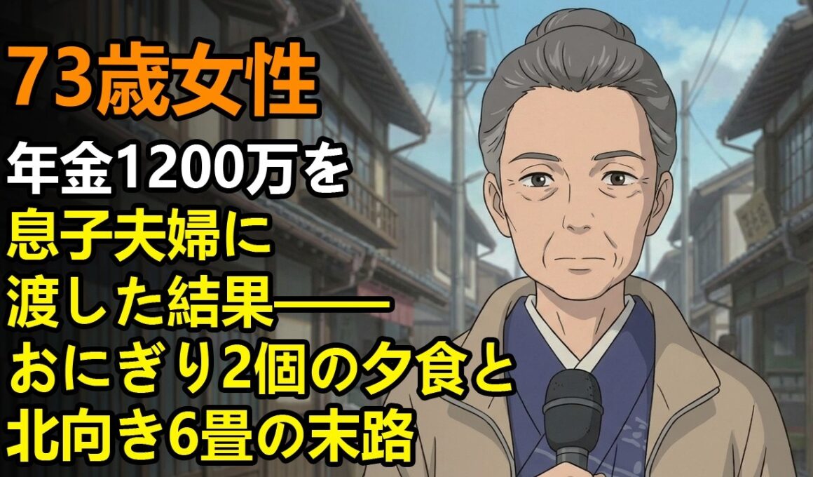 【漫画】73歳女性、年金1200万を息子夫婦に渡した結果——おにぎり2個の夕食と北向き6畳の末路