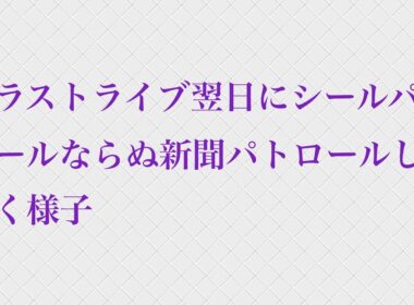 嵐ラストライブ翌日にシールパトロールならぬ新聞パトロールしに行く様子