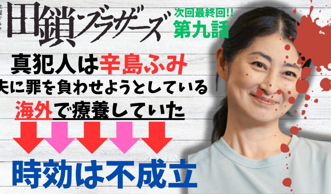 【田鎖ブラザーズ/第9話考察】真犯人の時効は不成立だった！？【ミステリ 金曜ドラマ 岡田将生 染谷将太 井川遥 中条あやみ 岸谷五朗 飯尾和樹 仙道敦子 山中崇 中西希亜良 視聴率 渡辺真起子】