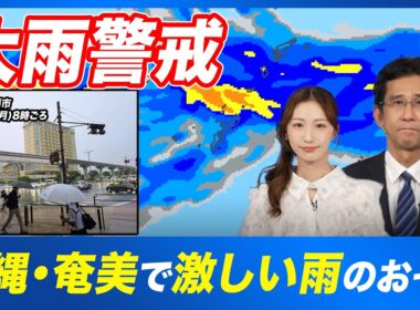 【大雨情報】沖縄・奄美で激しい雨のおそれ/梅雨前線が停滞し夜間も土砂災害に要警戒