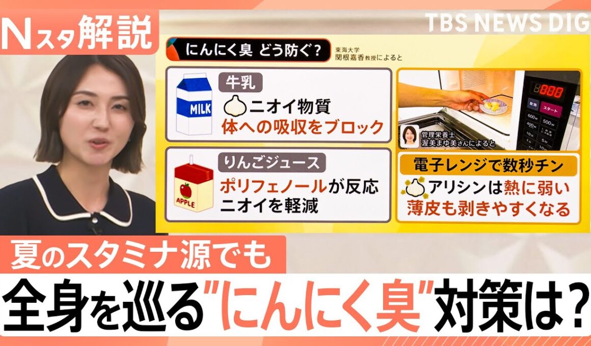 にんにく臭は「首元から」発生、最長24時間放出？暑さ乗り切るスタミナ源のニオイ対策【Nスタ解説】｜TBS NEWS DIG