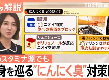 にんにく臭は「首元から」発生、最長24時間放出？暑さ乗り切るスタミナ源のニオイ対策【Nスタ解説】｜TBS NEWS DIG
