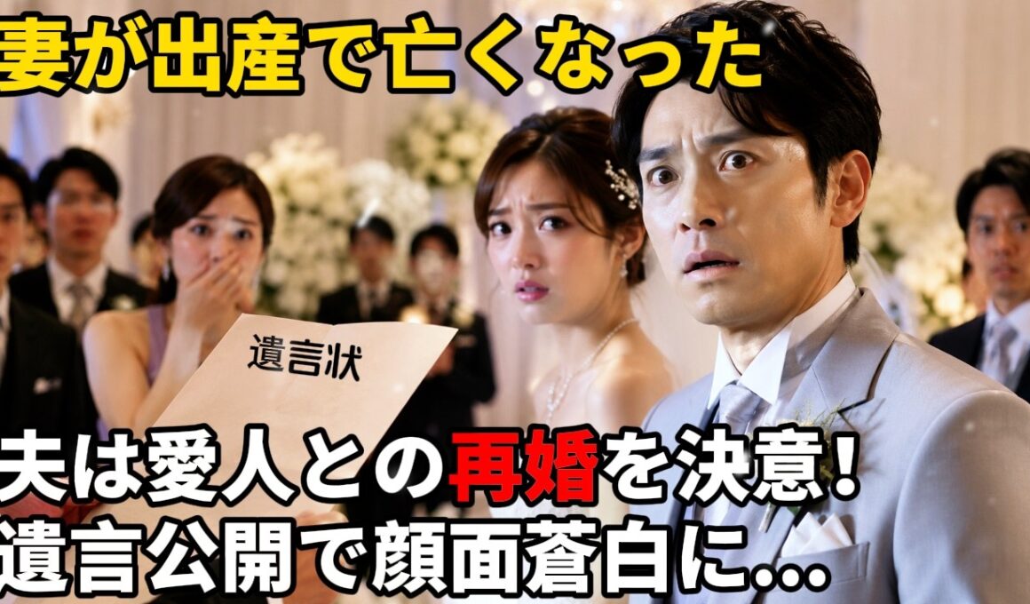 妻が出産で亡くなった直後、愛人との再婚を決めた夫 → 結婚式で遺言状が公開され、彼は顔面蒼白になった【スカッとする話】