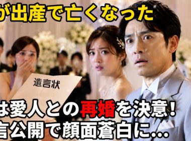 妻が出産で亡くなった直後、愛人との再婚を決めた夫 → 結婚式で遺言状が公開され、彼は顔面蒼白になった【スカッとする話】