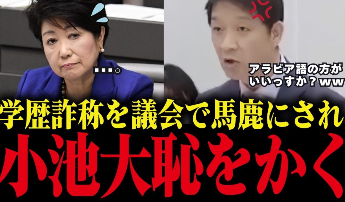 【小池百合子】小池、都議会で学歴詐称を馬鹿にされ、大恥をかくww【小池都知事 さとうさおり カイロ大学 学歴詐称疑惑】