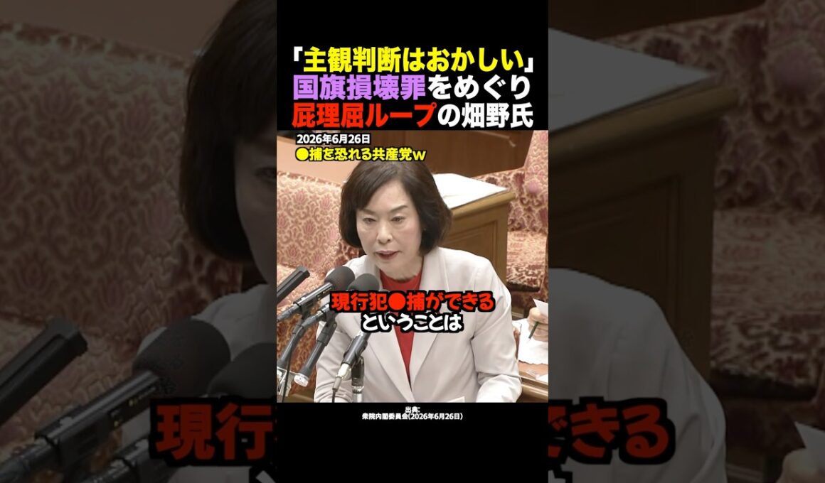 畑野君枝「警察官や一般人の主観だろ！怒」田村智子氏の会見に続く、共産党の独特すぎる屁理屈論法ｗ #shorts
