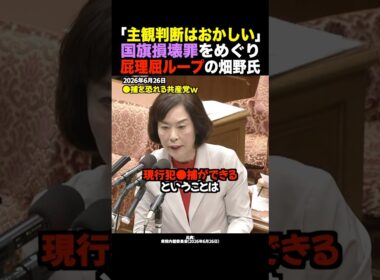 畑野君枝「警察官や一般人の主観だろ！怒」田村智子氏の会見に続く、共産党の独特すぎる屁理屈論法ｗ #shorts