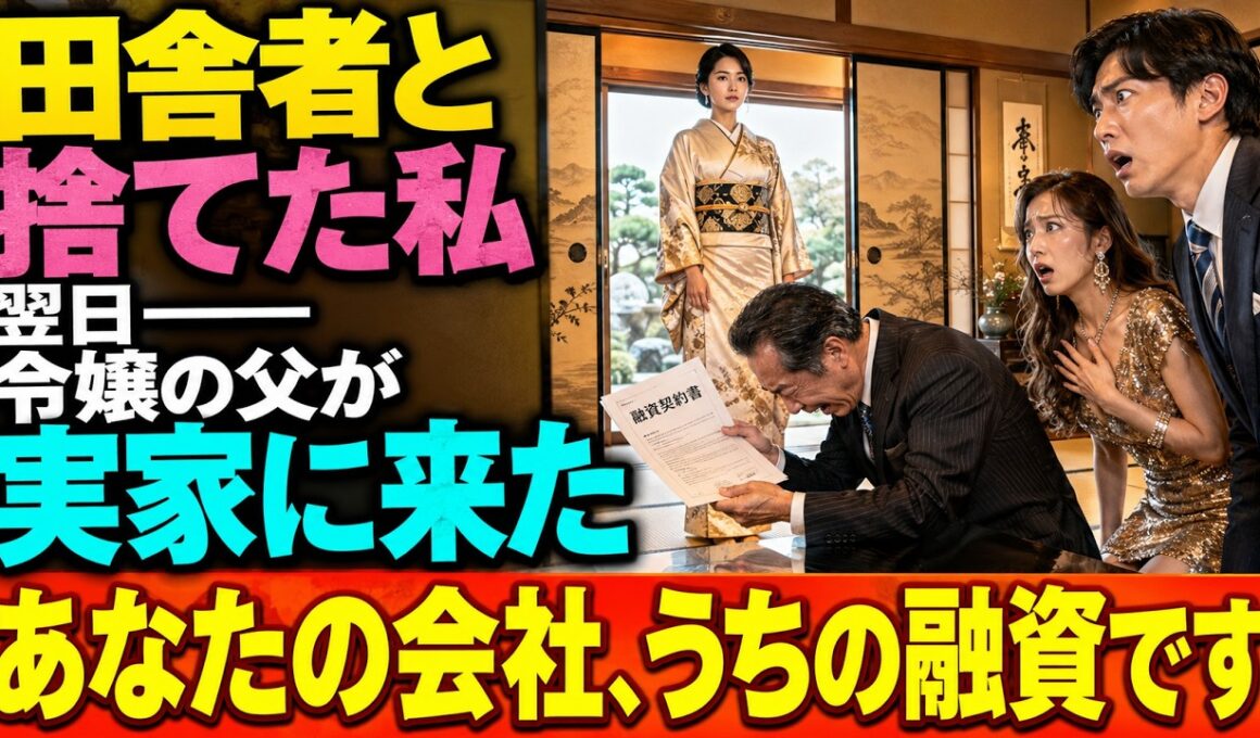 田舎者と捨てた私へ。社長令嬢の父が、実家で頭を下げていた【スカッとする話】