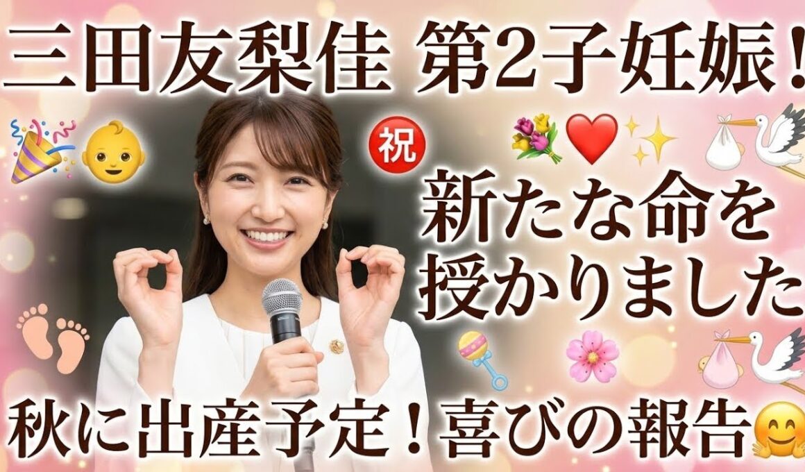 🎉👶💐✨🍼❤️🌸😊三田友梨佳、第2子妊娠を発表！秋に出産予定「新たな命を授かりました」と喜びの報告👶💐✨