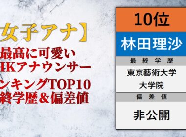 【女子アナ】最高に可愛いNHKアナウンサーランキングTOP10【最終学歴＆偏差値】
