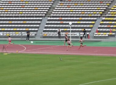 20260704114206宮崎県選手権女400ｍ予選3組 内山田 玲（2） 福岡大 宮　崎 55.52
