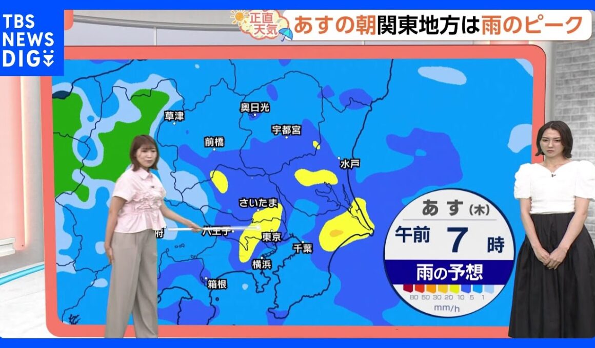 【7月2日 関東の天気】あすの朝 どしゃ降り関東｜TBS NEWS DIG