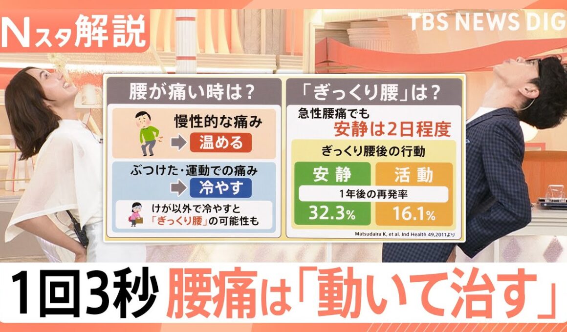 痛む時は冷やす？温める？「休んで治す」とぶり返す？冷房や寝不足で急増する夏の腰痛に“1回3秒”の対策【Nスタ解説】｜TBS NEWS DIG