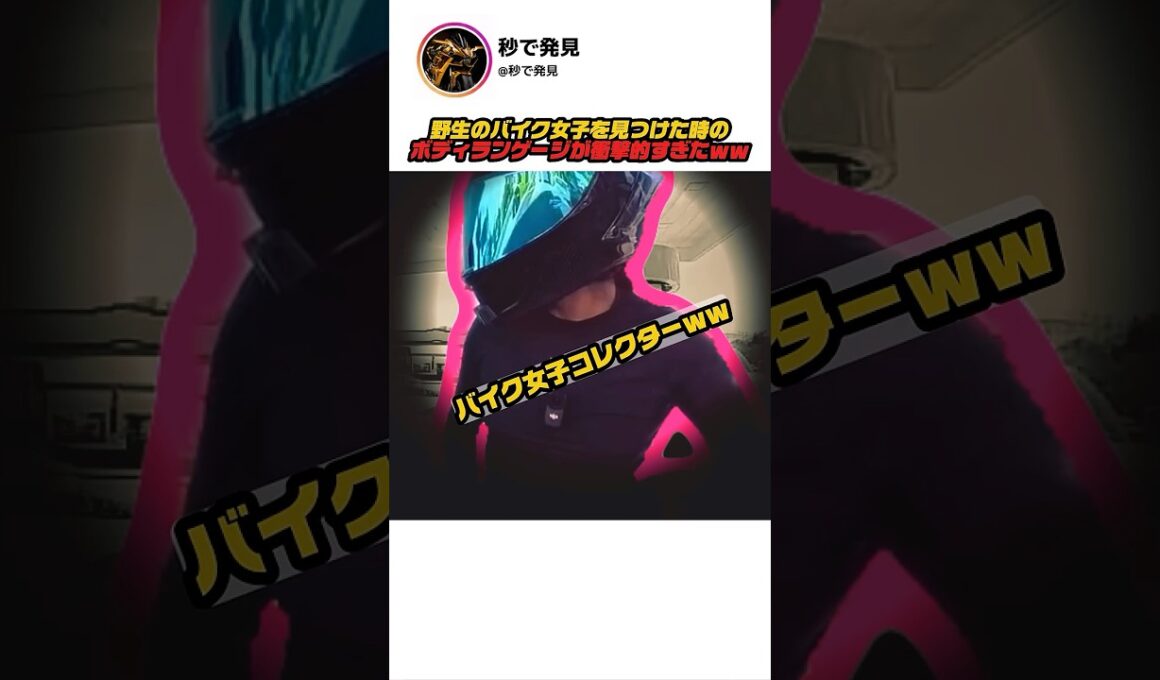 野生のバイク女子を見つけた時のボディランゲージが衝撃的すぎたｗｗ