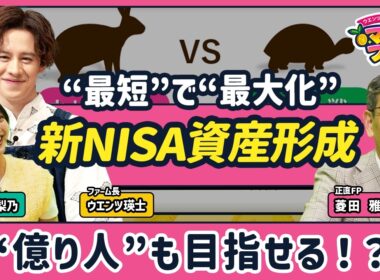【新NISAで“億り人”は目指せる？】生涯投資枠1800万円を使い倒す！資産形成術／初心者におすすめのポートフォリオは“ローリスク・ミドルリターン”【ウエンツ瑛士のマネーファーム】