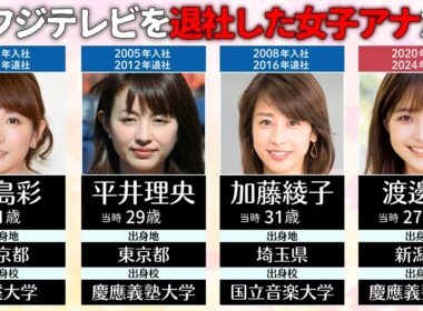 フジテレビを辞めた女子アナウンサー全26名（入社2000年以降）