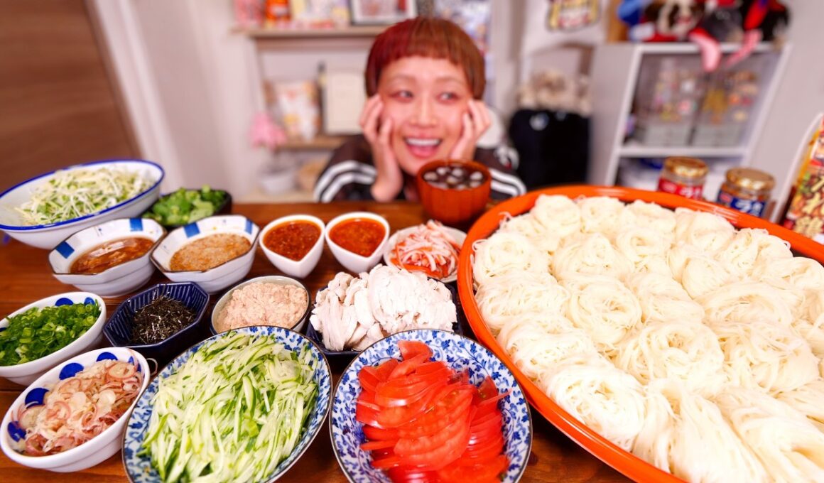 【大食い】そうめん2026 揖保乃糸12人前。今年は和え麺！沢山やります。【モッパン】【MUKBANG】
