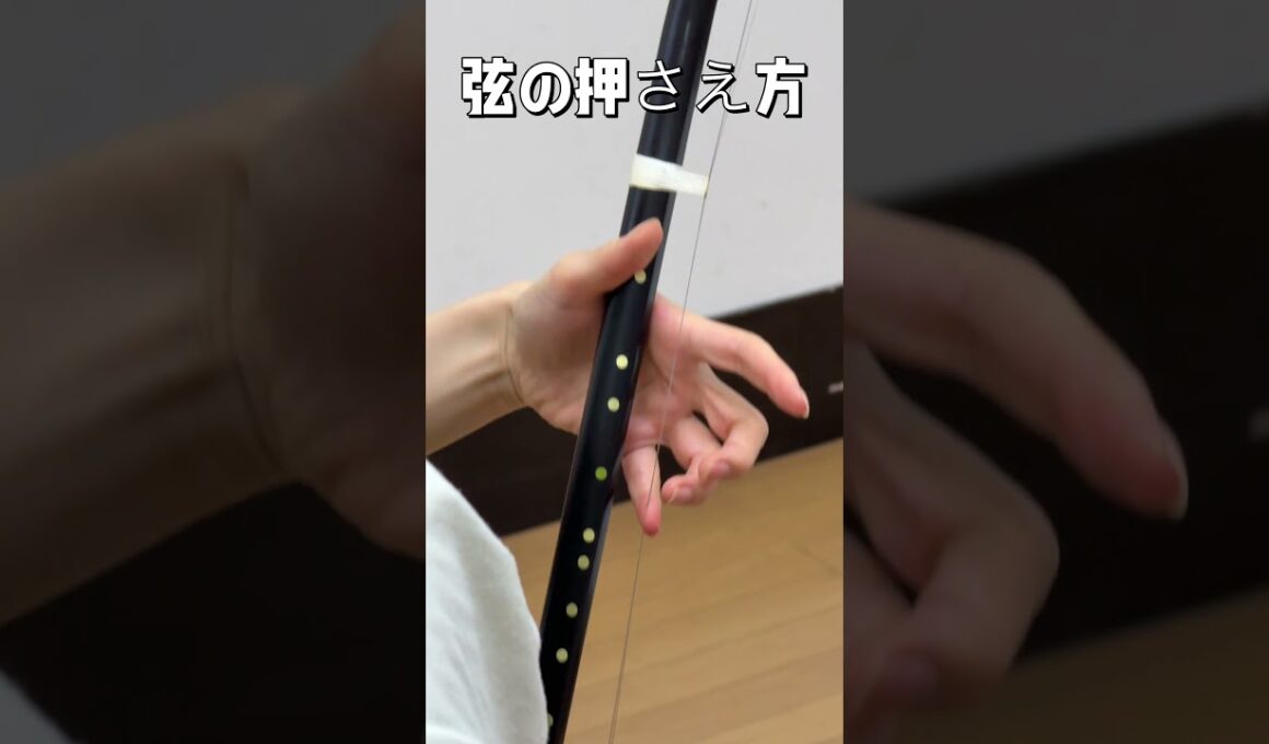 二胡　弾き方！左手弦の押さえ方が間違うと､音が綺麗に出ない。音程にも影響する｡横から弦を押さえるのではなく、縦に押さえることが重要！