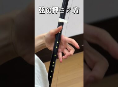 二胡　弾き方！左手弦の押さえ方が間違うと､音が綺麗に出ない。音程にも影響する｡横から弦を押さえるのではなく、縦に押さえることが重要！