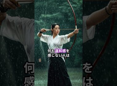 【違和感】雨の中、弓道をする美人に、、、！？！　＃AI美女＃ショート＃AI女子#a AI#shorts#弓道#雨の中