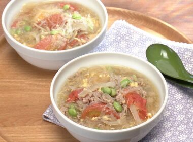 【3分クッキング公式】トマトと卵の春雨スープ