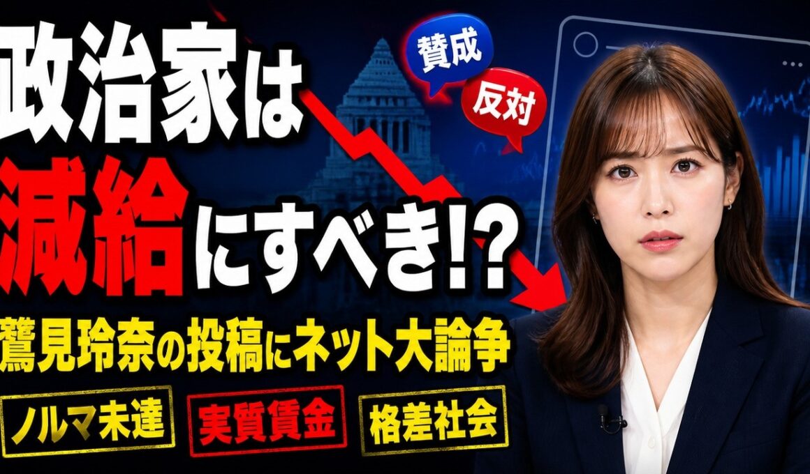 鷲見玲奈「政治家はノルマ未達なら減給に」発言が大論争に！「給料上がってる」「実質賃金はマイナス」日本の格差社会のリアル
