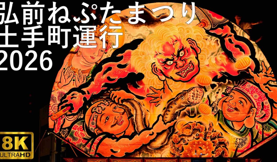 【弘前ねぷたまつり】2026 土手町運行【青森県弘前市】8K