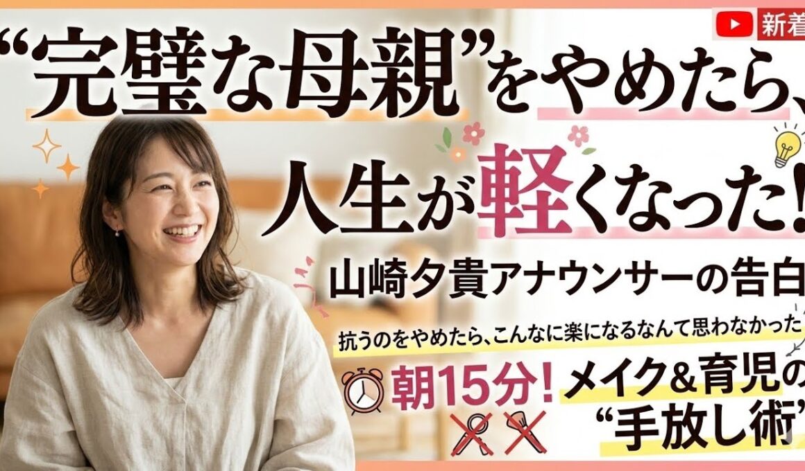 😊🌸✨💡🟢 「“完璧な母親”をやめたら人生が軽くなった…山崎夕貴アナが語る15分の朝と心の解放」