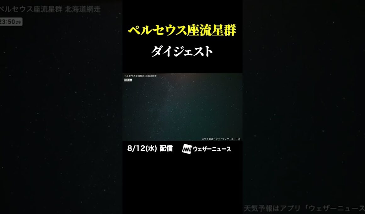 【ペルセウス座流星群2026】活動ピーク時をダイジェストでイッキ見！