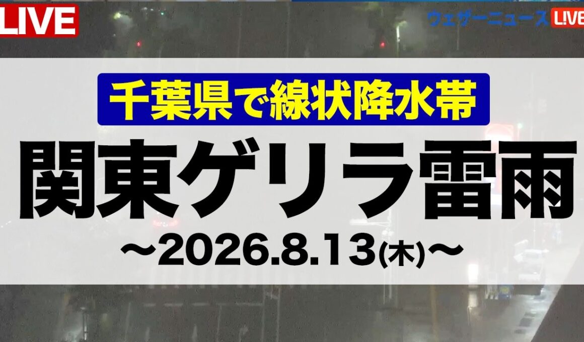 【ライブ】千葉県にレベル5大雨特別警発表　降り続く雨に警戒 ライブカメラ 千葉県幕張／8月13日(木)〈ウェザーニュース〉