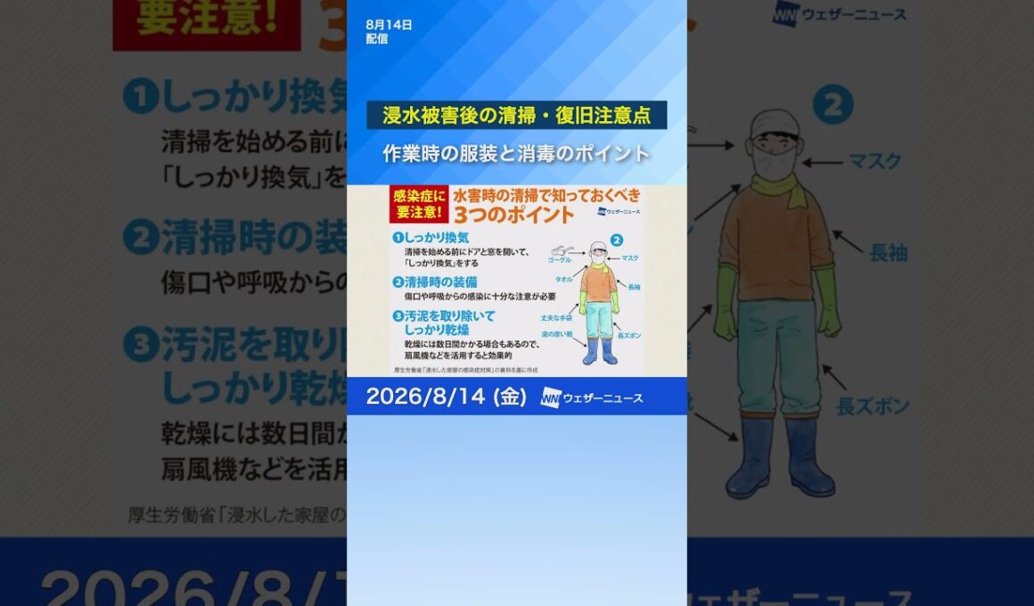 【防災】浸水被害の正しい清掃と感染対策 #news #防災 #ウェザーニュース