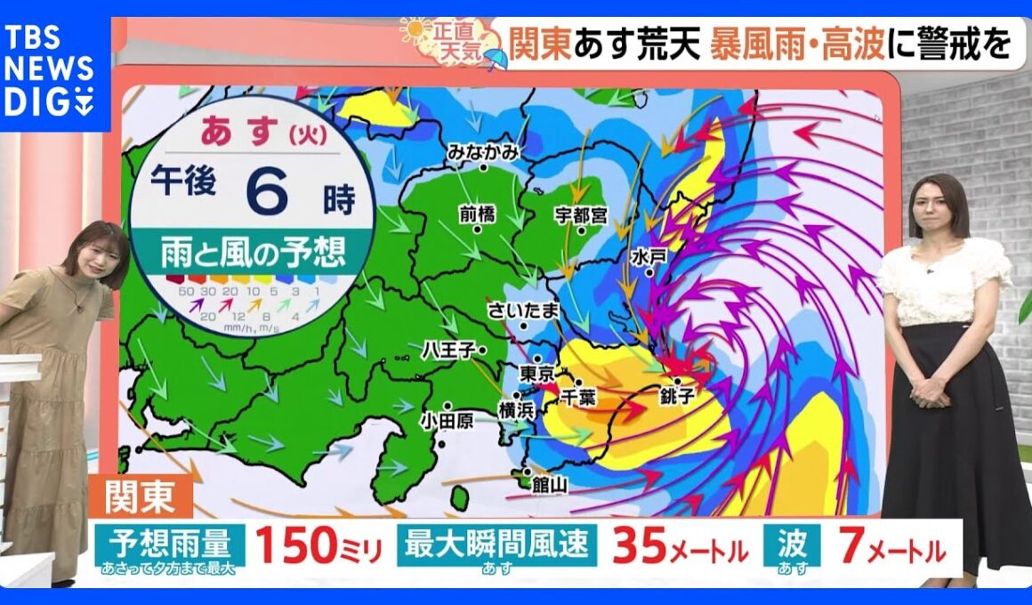 【8月11日 関東の天気】お盆に台風直撃 あす関東暴風雨｜TBS NEWS DIG