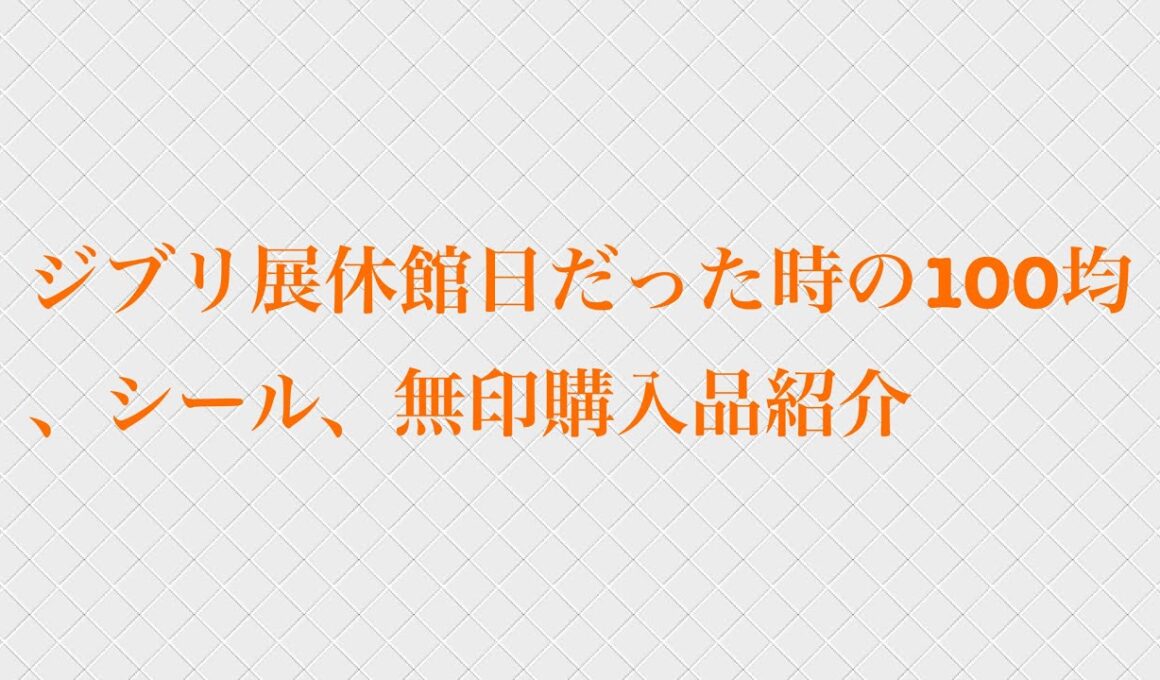 ジブリ展休館日だった時の100均、シール、無印購入品紹介