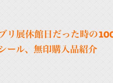 ジブリ展休館日だった時の100均、シール、無印購入品紹介