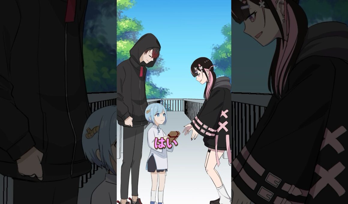 歩道橋の上で荷物を落とした子供 #Plottアニメ