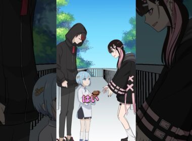 歩道橋の上で荷物を落とした子供 #Plottアニメ