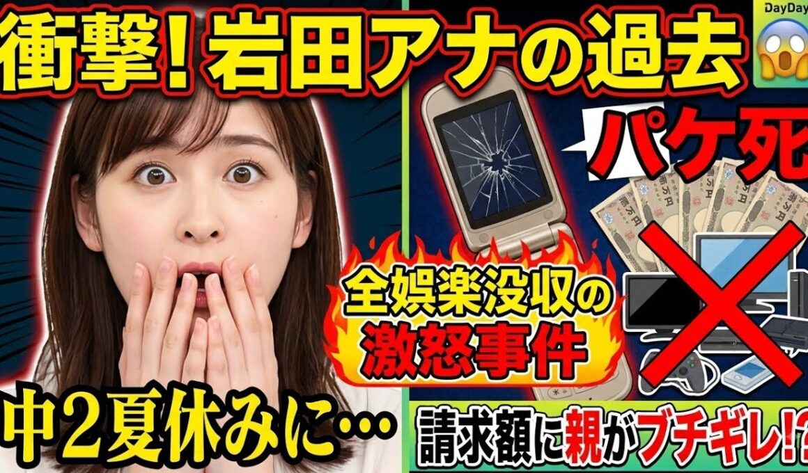 【衝撃】岩田絵里奈アナの過去！中2の夏休みに「パケ死」で全娯楽没収の激怒事件📱💥😱