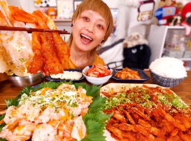 【大食い】生えび100匹食べたいんだよォーッ。超簡単。えび塩麹漬けとヤンニョムセウ【モッパン】【MUKBANG】
