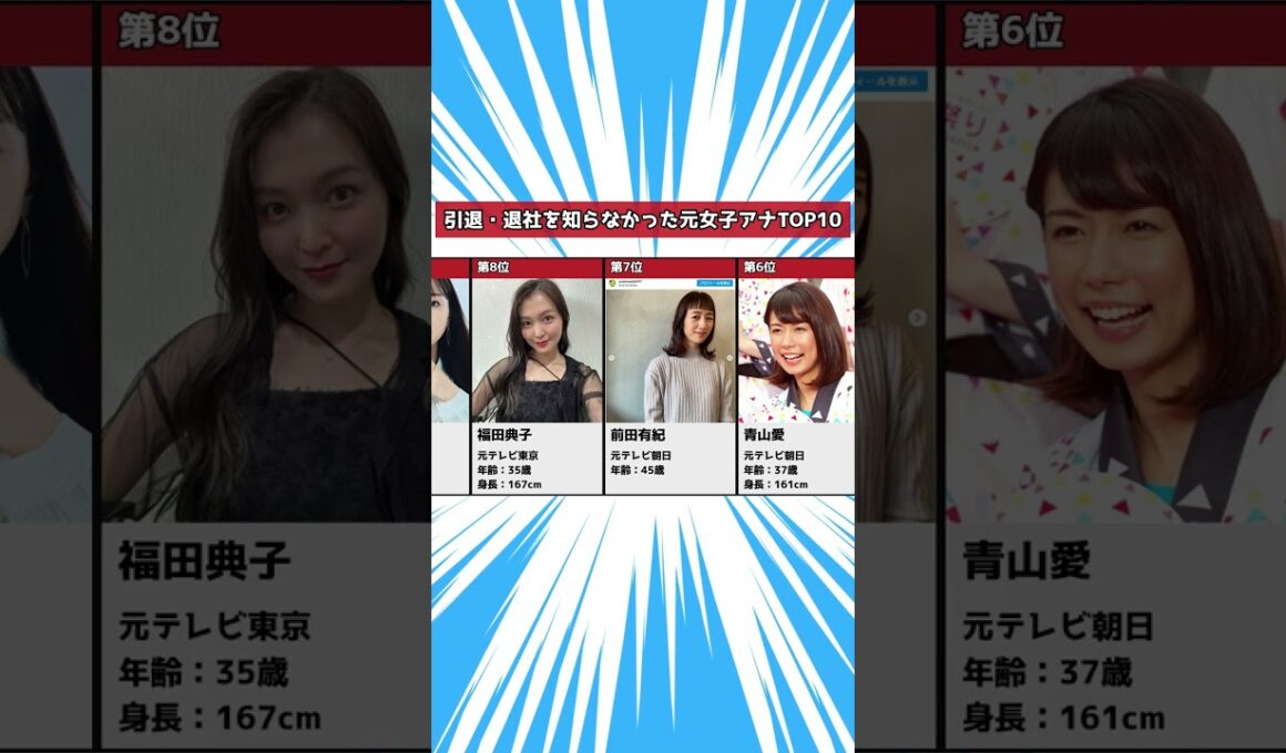 引退・退社を知らなかった元女子アナランキングTOP10
