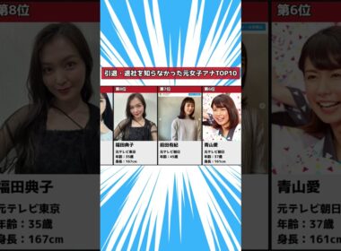 引退・退社を知らなかった元女子アナランキングTOP10