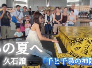 外国の方の前でジブリの名曲を弾いたら思わず…🥺【都庁ピアノ/ストリートピアノ】