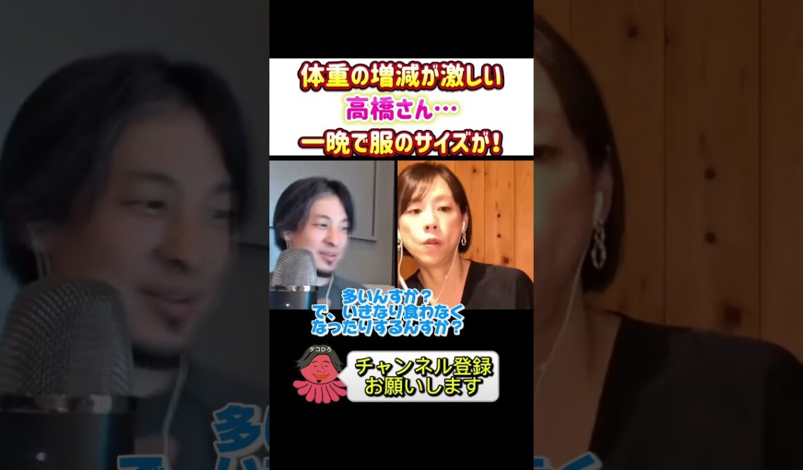 【ダイエット】髙橋真麻さん″スタイリストも″困る体重の増減！#ひろゆき#切り抜き#shorts#コラボ#髙橋真麻#ダイエット