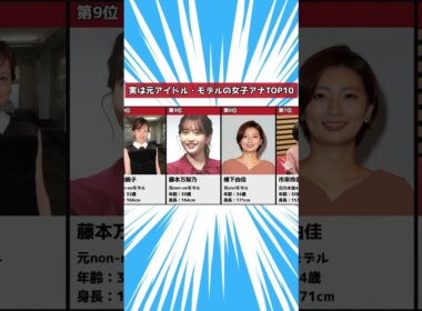 実は元アイドル・モデルだった女子アナランキングTOP10