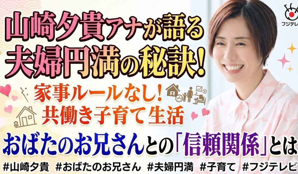 ✨👨‍👩‍👦💖🏡📅🌸😊💼❤️✨山崎夕貴アナが語る夫婦円満の秘訣！家事ルールなしで築く共働き子育て生活と家族の絆