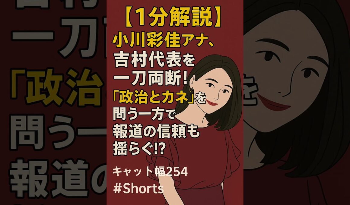 【1分解説】小川彩佳アナ、吉村代表を一刀両断！“政治とカネ”を問う一方で報道の信頼も揺らぐ!?【キャット幅254】