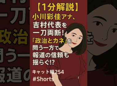 【1分解説】小川彩佳アナ、吉村代表を一刀両断！“政治とカネ”を問う一方で報道の信頼も揺らぐ!?【キャット幅254】
