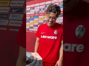 【ハットトリックした鈴木唯人選手に突撃！】　#ブンデスリーガ見るならDAZN#Spielfreude