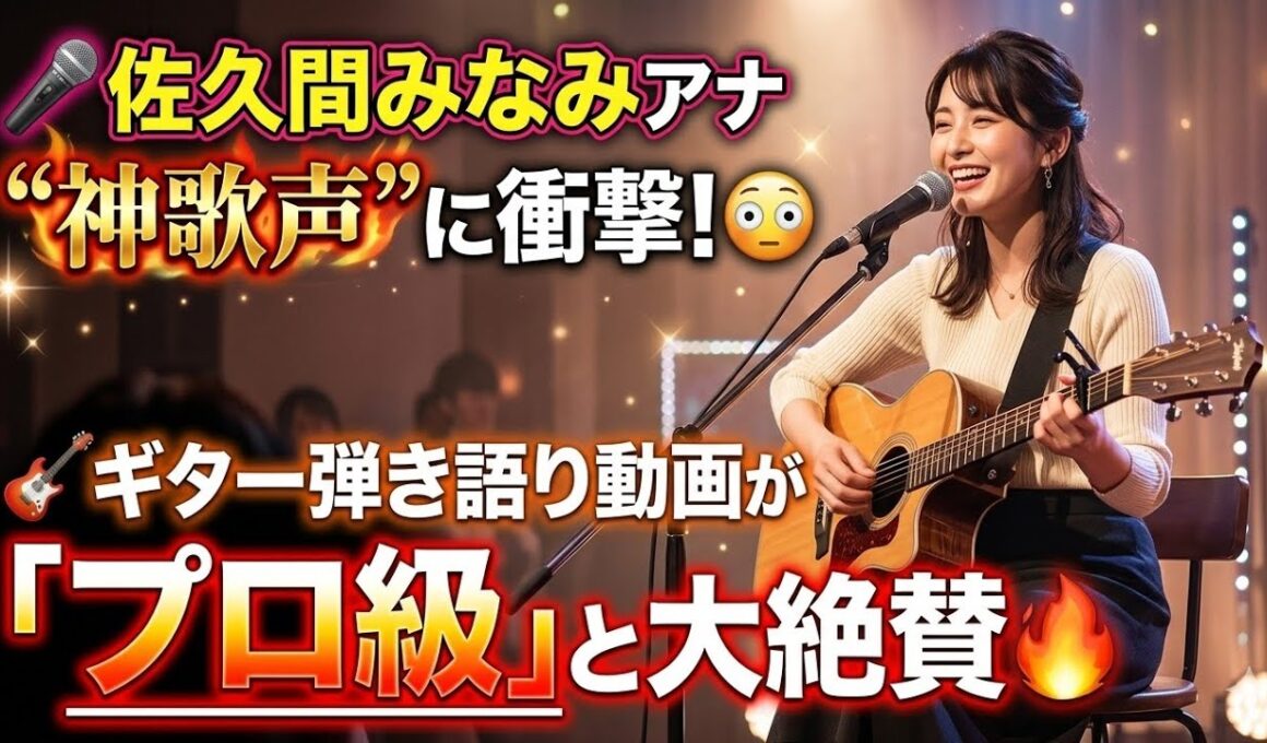 🎤✨ 佐久間みなみアナの“神歌声”に衝撃！😳🎸 ギター弾き語り動画が「プロ級」と大絶賛🔥