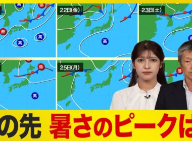 【週間気温】この先の暑さのピークは？／8月下旬でも暑さが和らぐ兆しなし